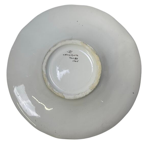 Capodimonte Italian Vintage 1950-1970 Raised Relief Porcelain 11.5" Ash Tray - Picture 10 of 11